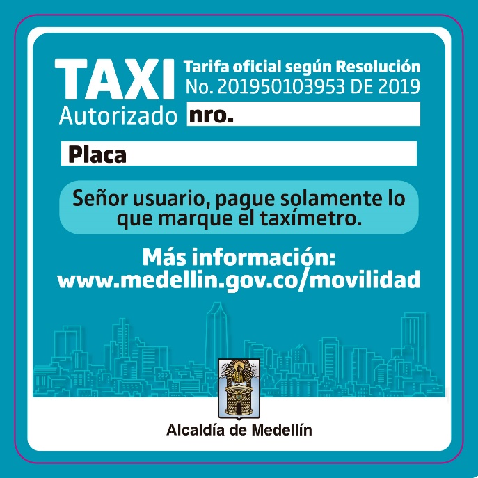 Desde el 9 de diciembre se podrá realizar el cambio de tarifa de taxis en Medellín